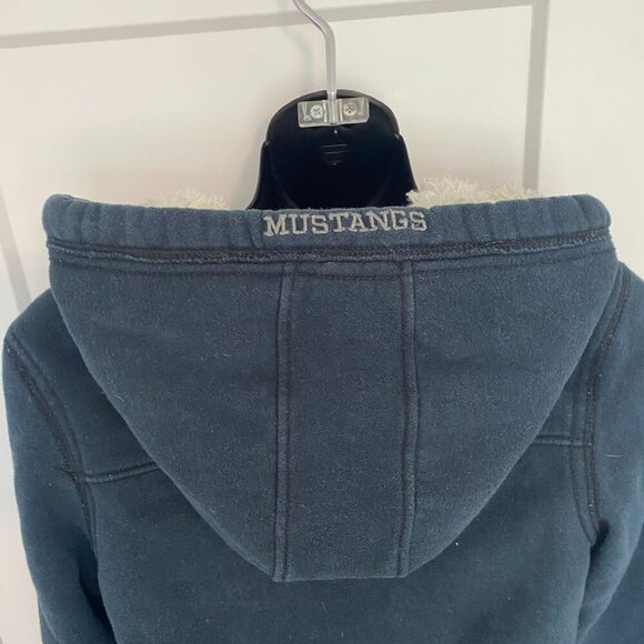 UWO Western Mustangs Navy Blue Vintage / Y2K Zip Up‎ Hoodie Size Small - Picture 5 of 9